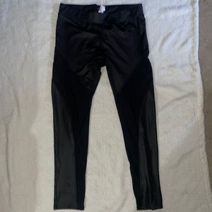 Black xl , See through mesh, faux leather leggings